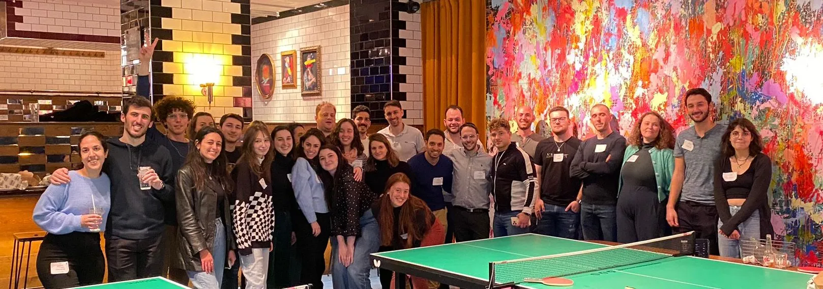 A big HBayit group at an evening event